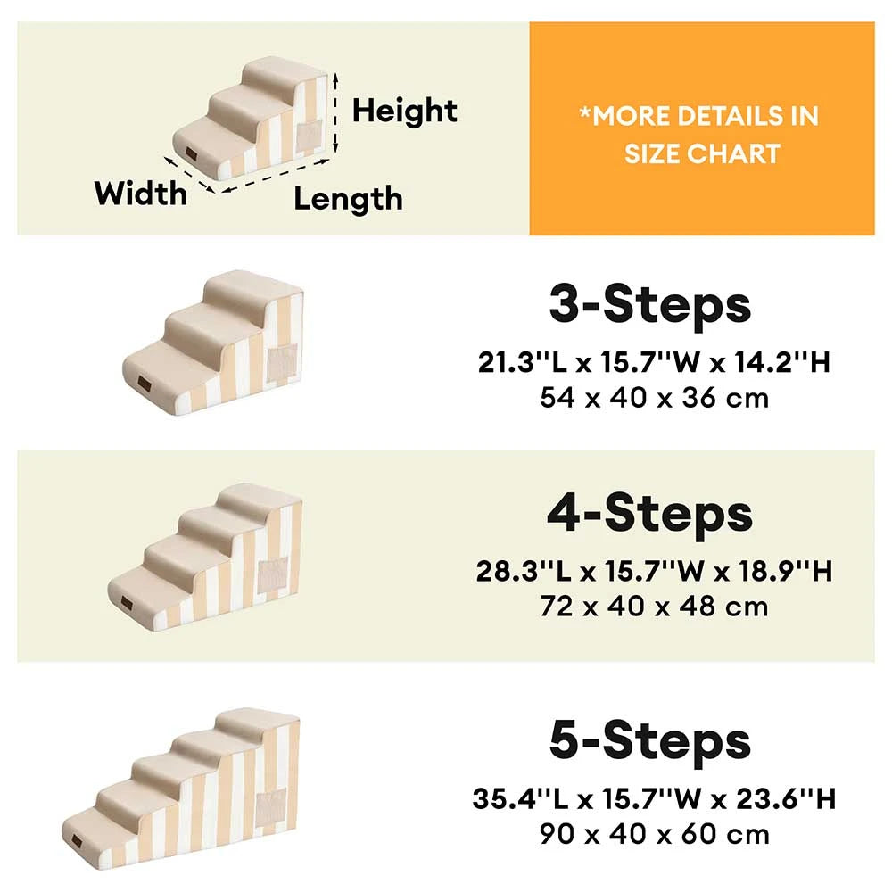 Trendy Striped Removable Sponge Anti-Slip Pet Step - SafeStep