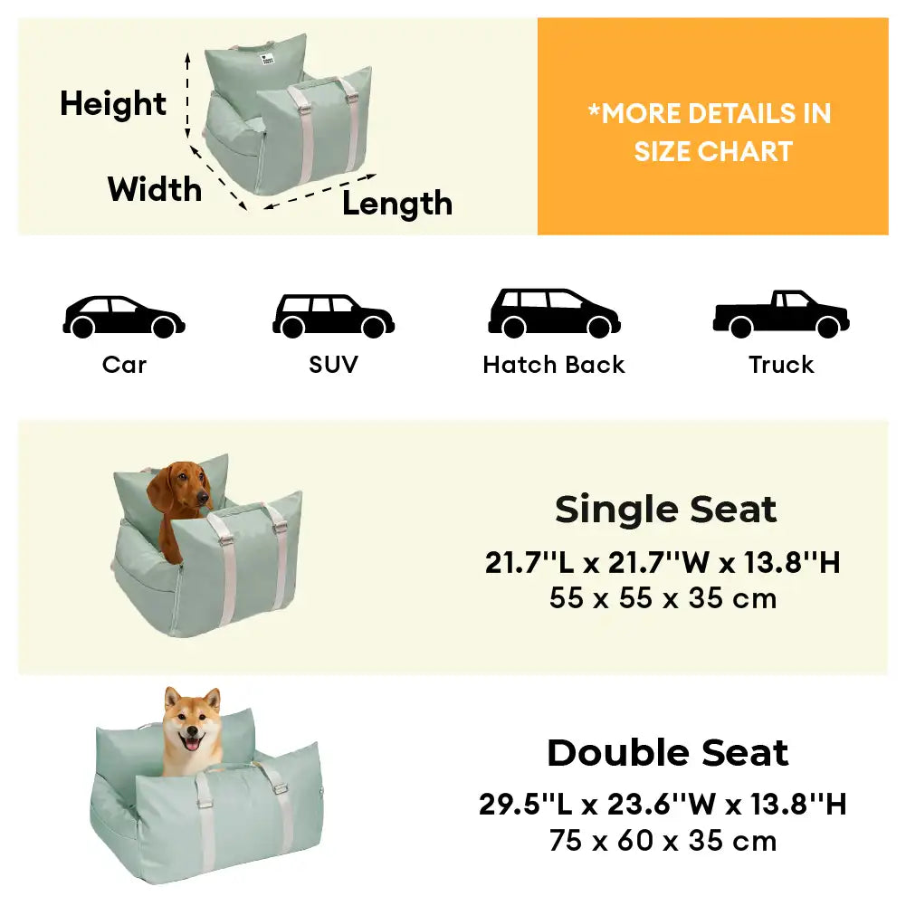 Waterproof Travel Dog Car Seat Bed - Gym Bag
