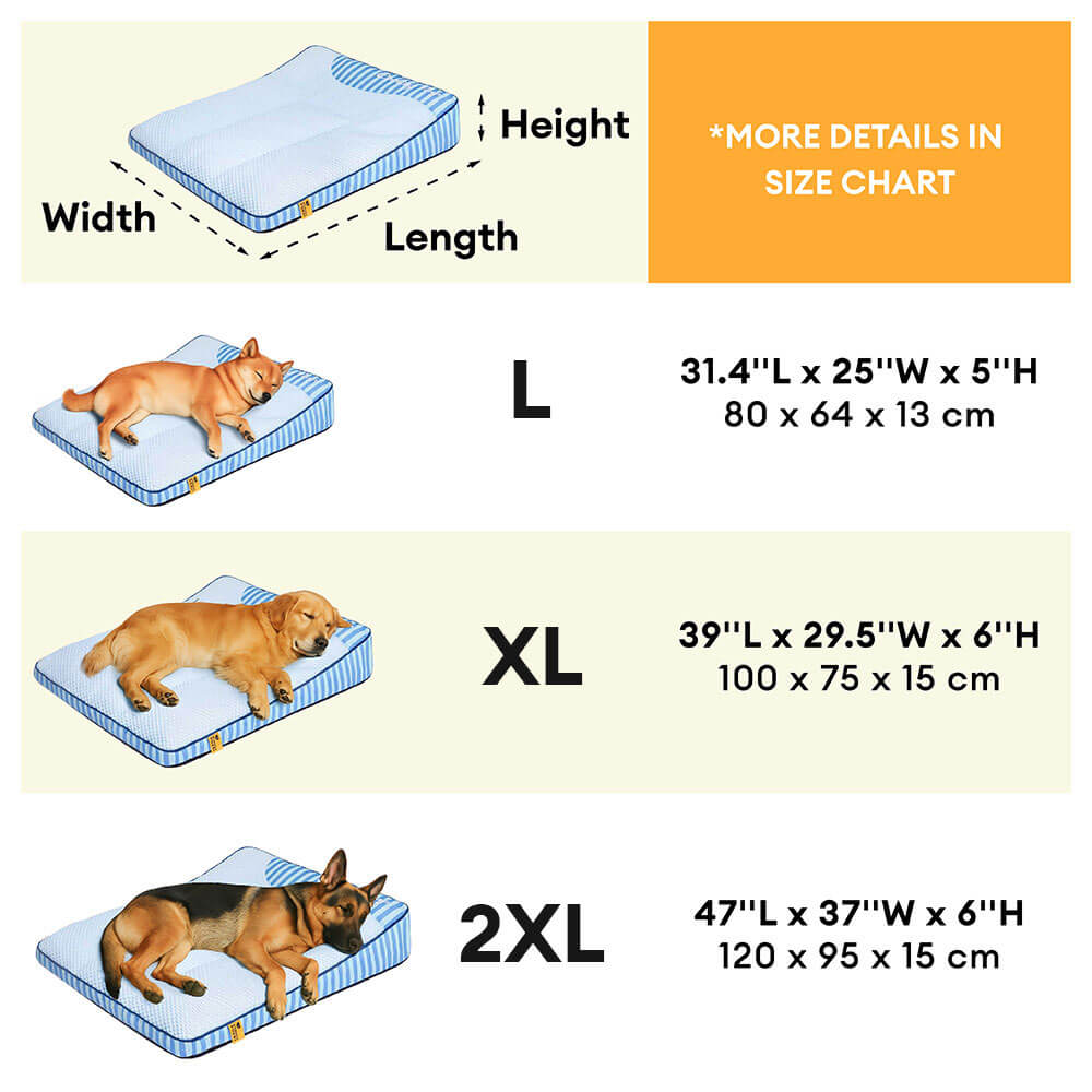Extra Large Cooling Washable Rectangle Orthopaedic Dog Bed - Cooling Nap