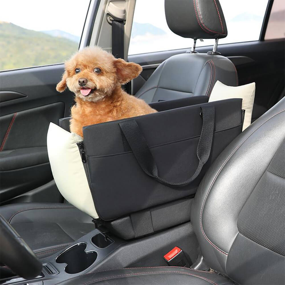 Colour-Block Soft Waterproof Portable Car Console Pet Travel Carrier