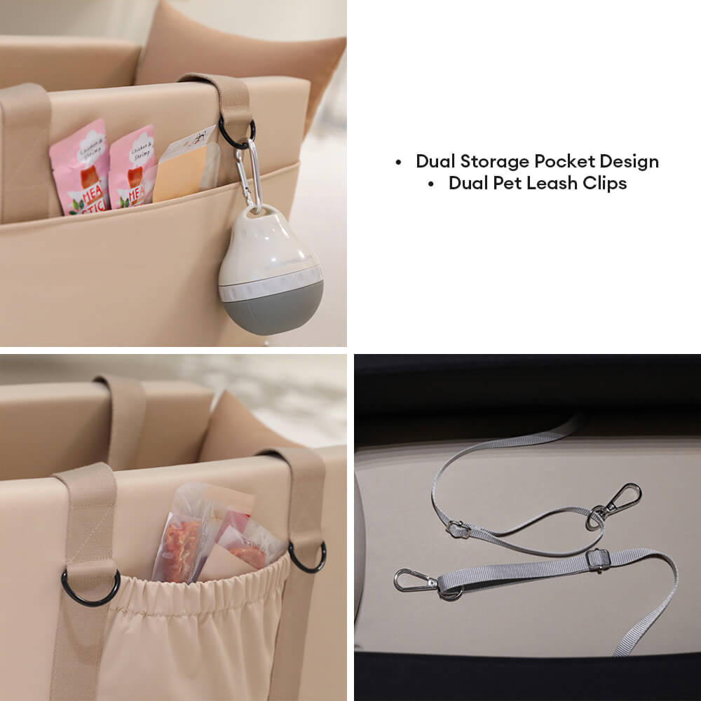 Colour-Block Soft Waterproof Portable Car Console Pet Travel Carrier