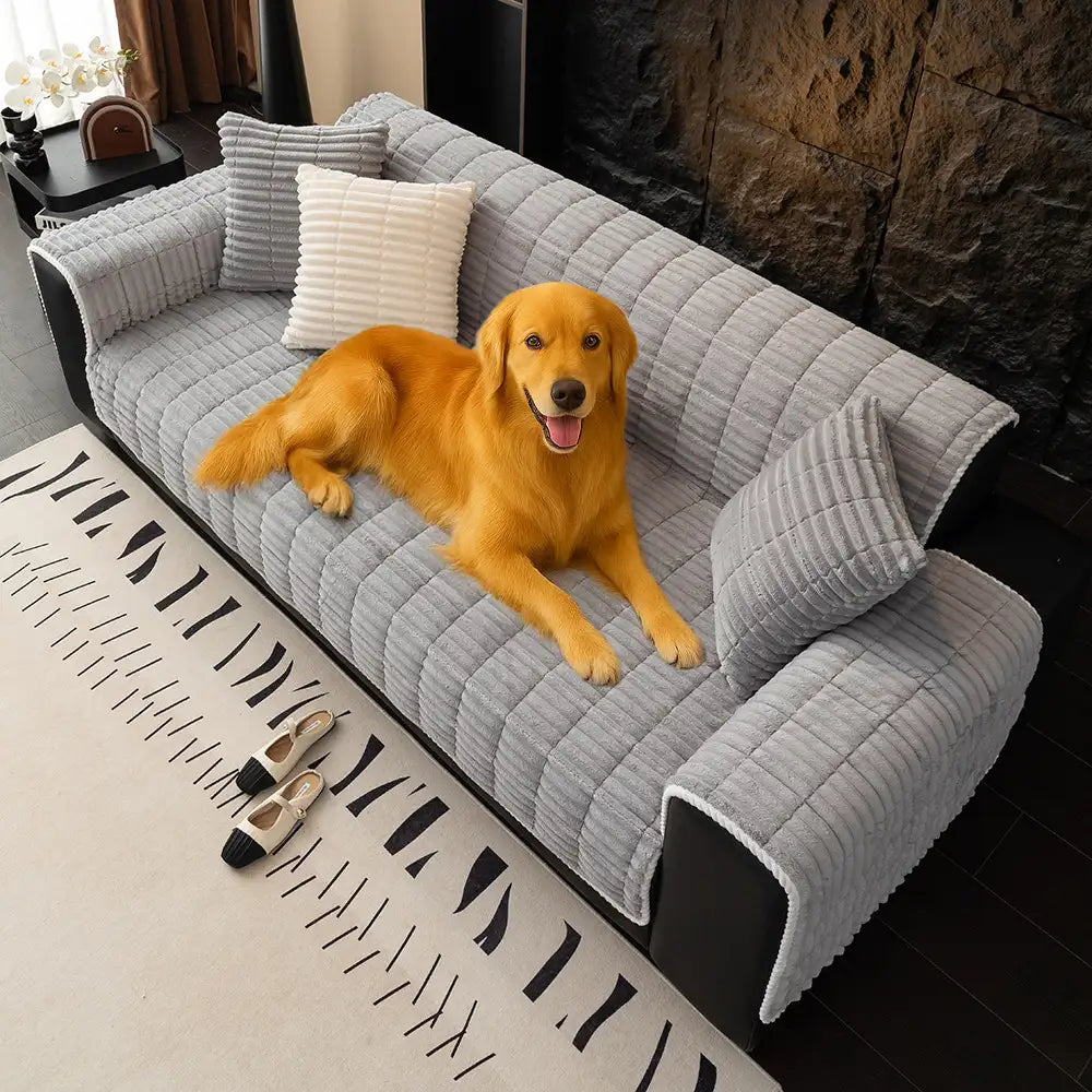 One-Piece Cosy Flannel Sofa Protection Non-Slip Sofa Cover