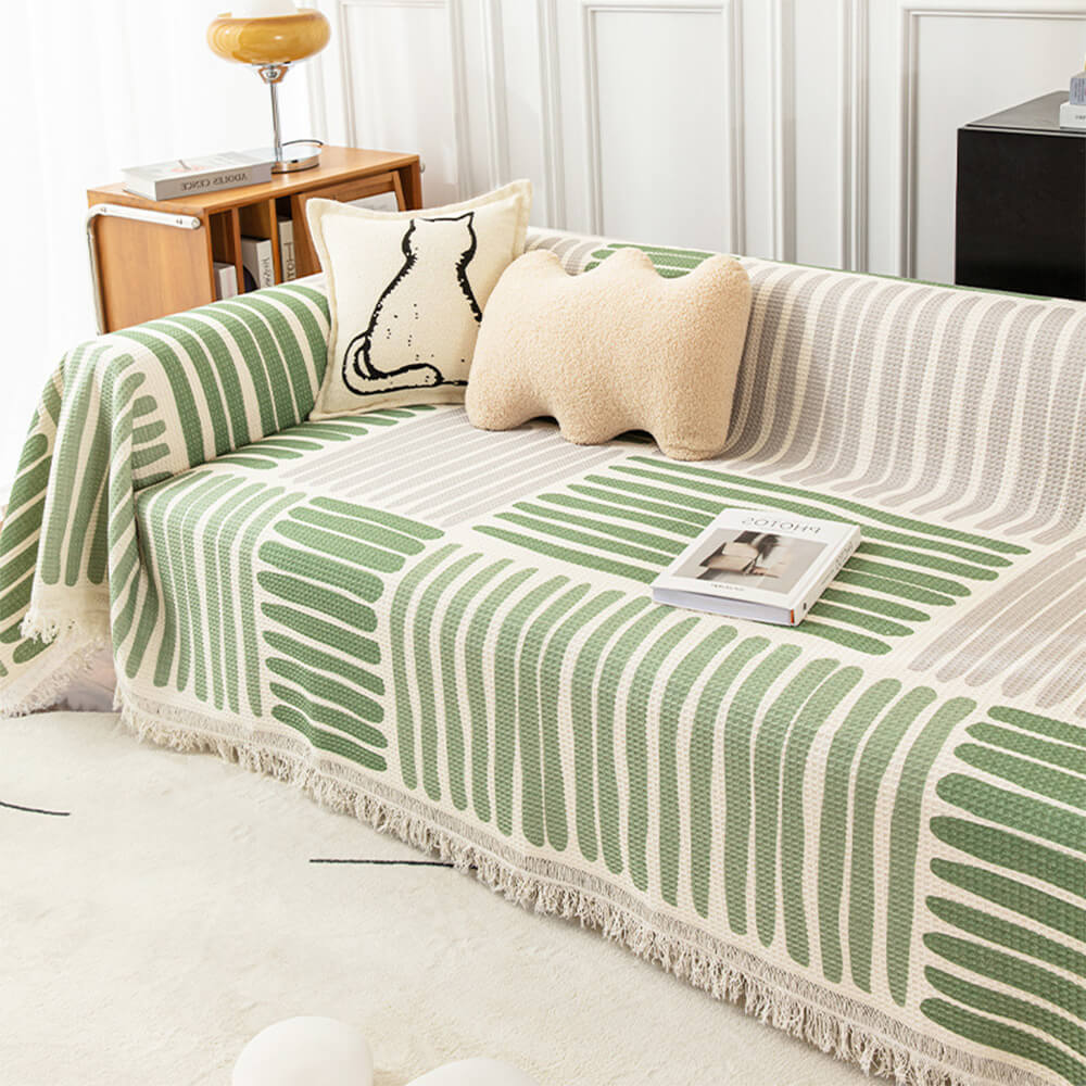 Geometric Pattern Multicolour Sofa Cover - Modern Design for a Stylish Home