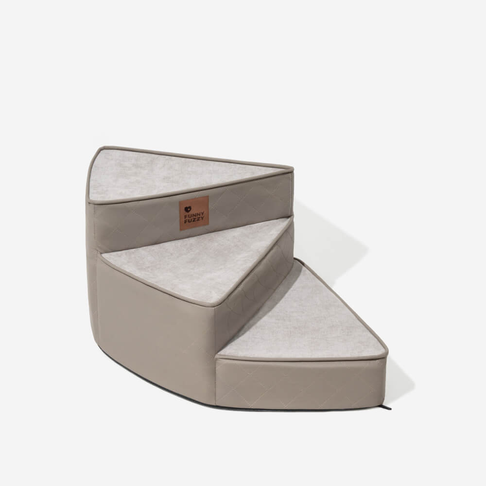 Luxe Water-repellent Faux Leather Removable Spiral Pet Stairs - StepEase
