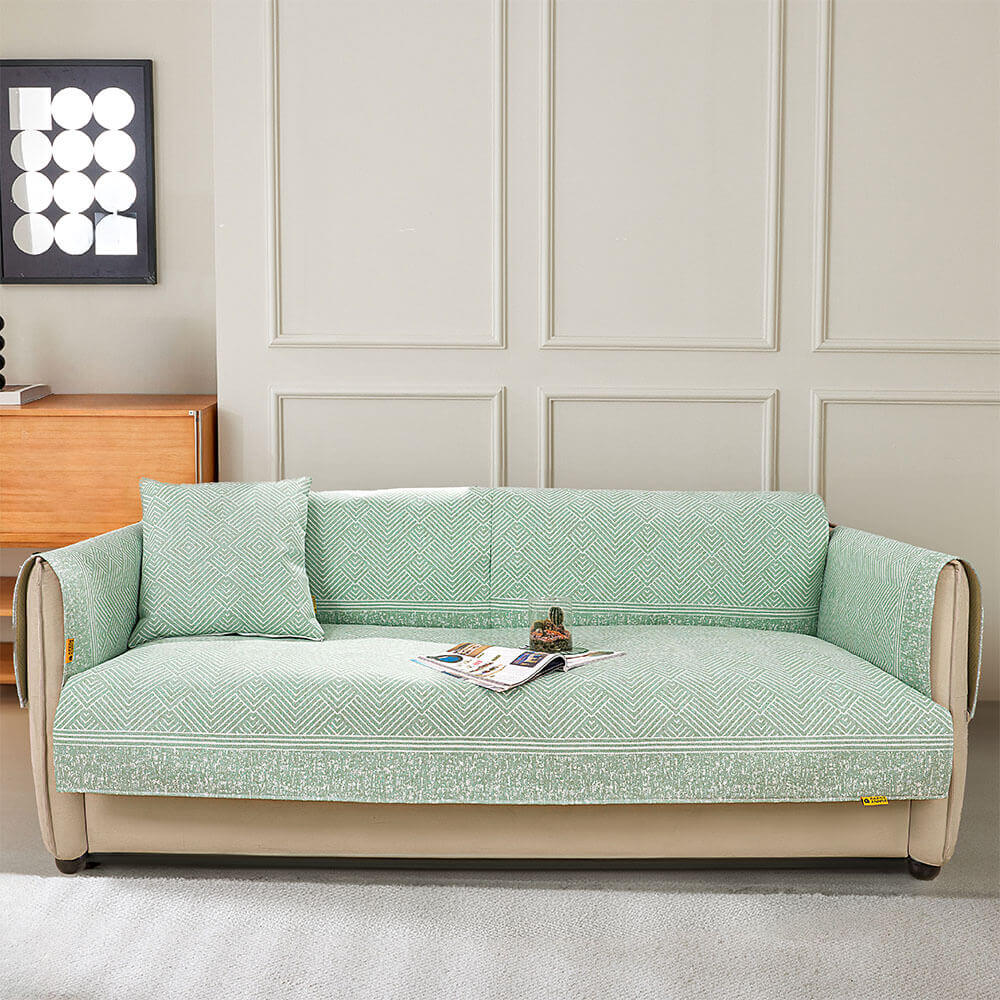 Modern Pattern Ice Silk Natural Cooling Sectional Sofa Cover Anti-scratch Protection