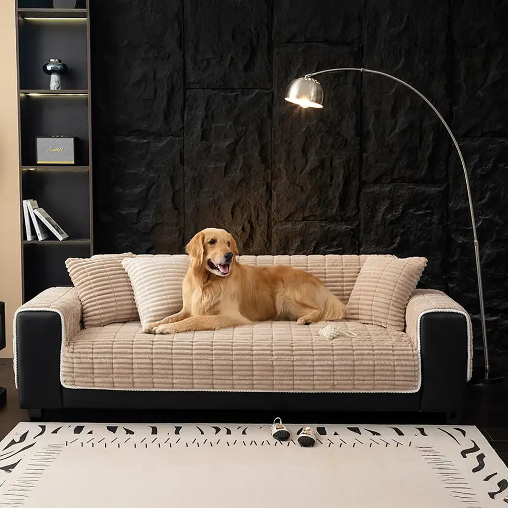 One-Piece Cosy Flannel Sofa Protection Non-Slip Sofa Cover