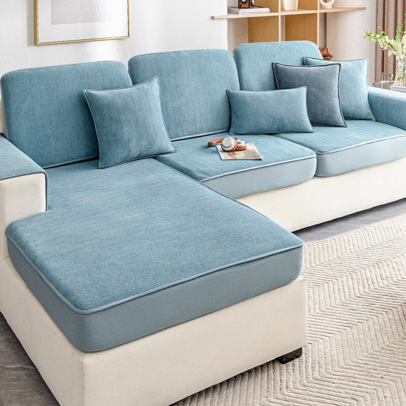 Universal Stretch Chenille Furniture Protection Herringbone Sofa Cover
