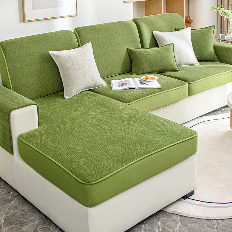 Universal Stretch Chenille Furniture Protection Herringbone Sofa Cover