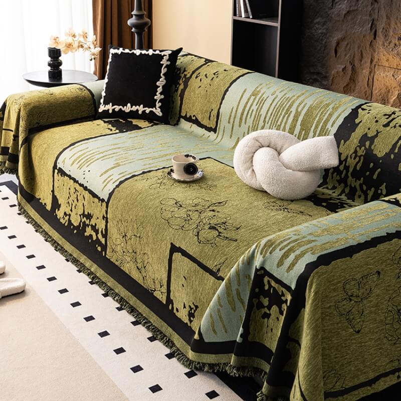 Vintage Chenille Anti-Scratch Sofa Protector Throw Sofa Cover
