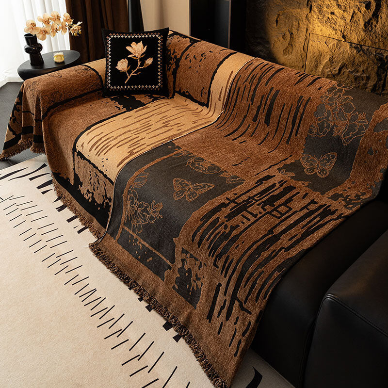 Vintage Chenille Anti-Scratch Sofa Protector Throw Sofa Cover