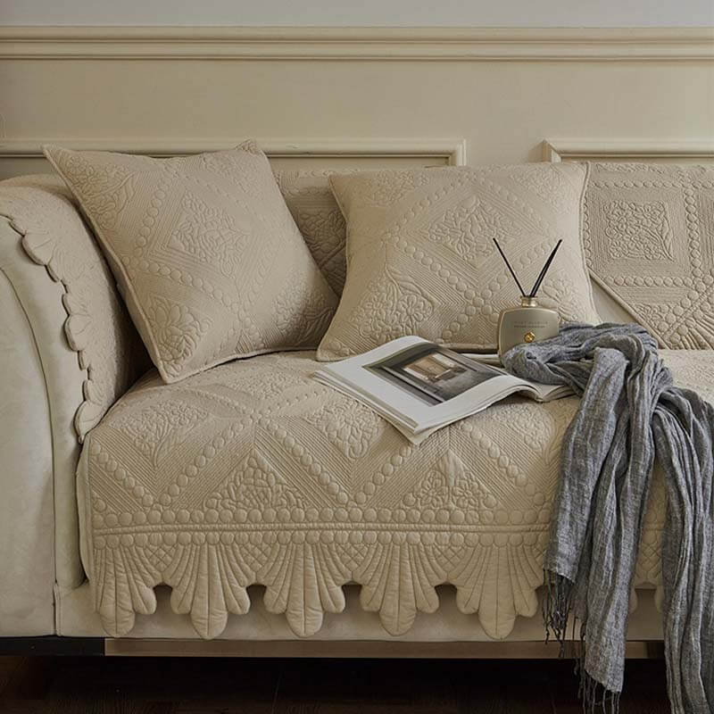 Fashion Leaf Trim Cotton Washable Sofa Cover