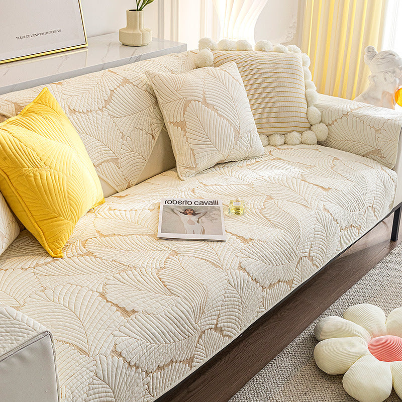 Leaf Pattern Furniture Anti-scratch & Skid Protection Sofa Cover