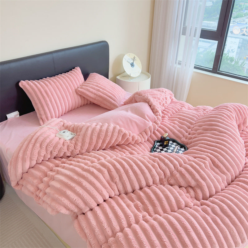 Fluffy Cosy Velvet Winter Essential Bed Sheet Set