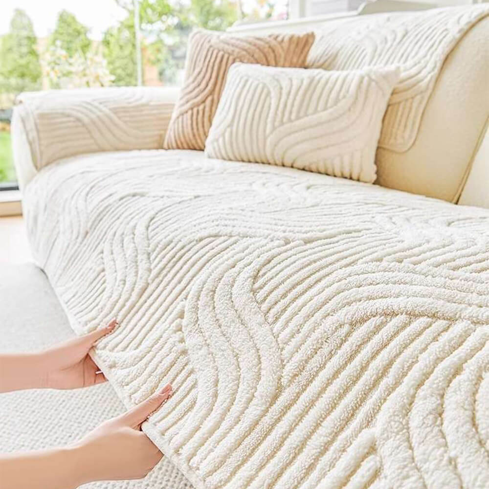 Modern Geometric Soft Plush Non-slip Sofa Protector Sofa Cover