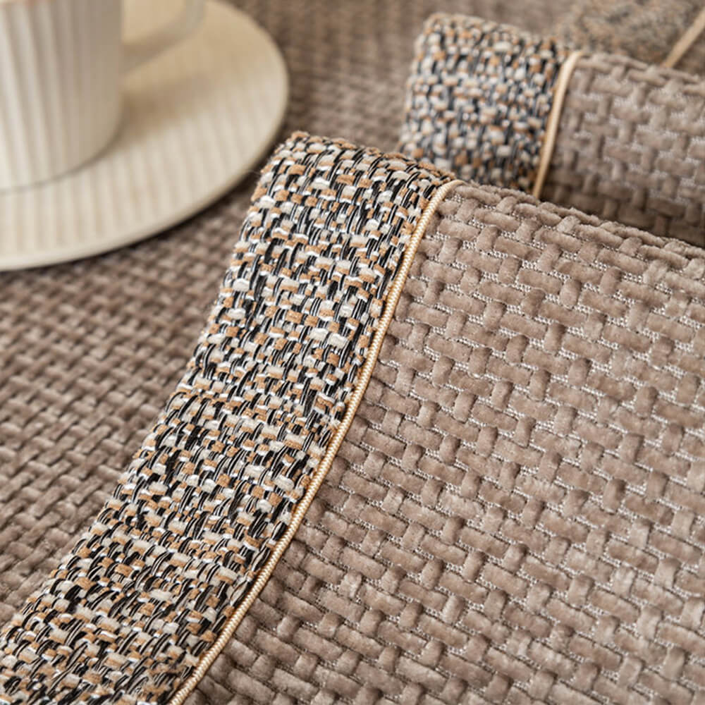 All-Season Modern Tweed Woven Chenille Anti-Slip Sofa Cover