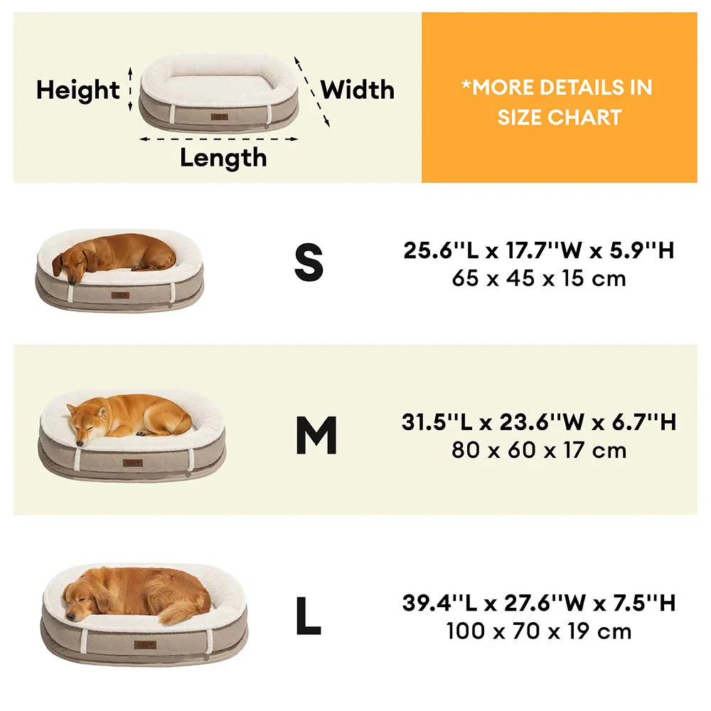 Deluxe Faux Leather & Plush Removable Orthopaedic Donut Dog Bed - WarmNest