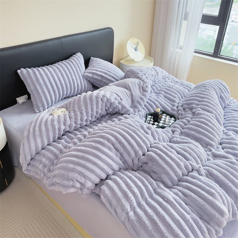 Fluffy Cosy Velvet Winter Essential Bed Sheet Set