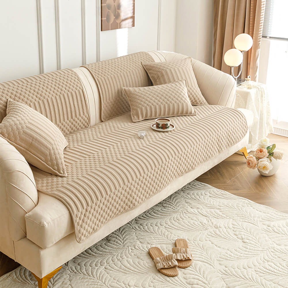 Warm Plush Vintage Non-Slip Sofa Cover