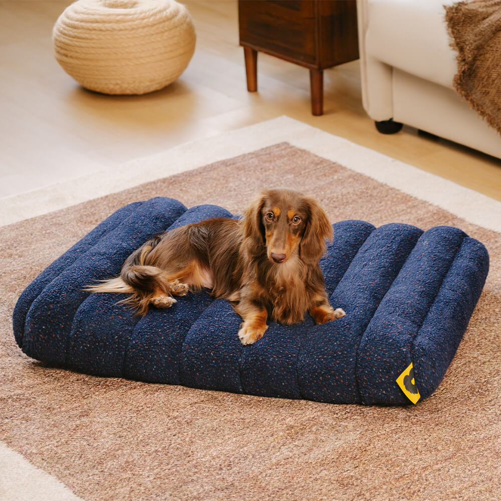 Large Washable Creamy Cosy Flat Dog Beds - Cheesecake