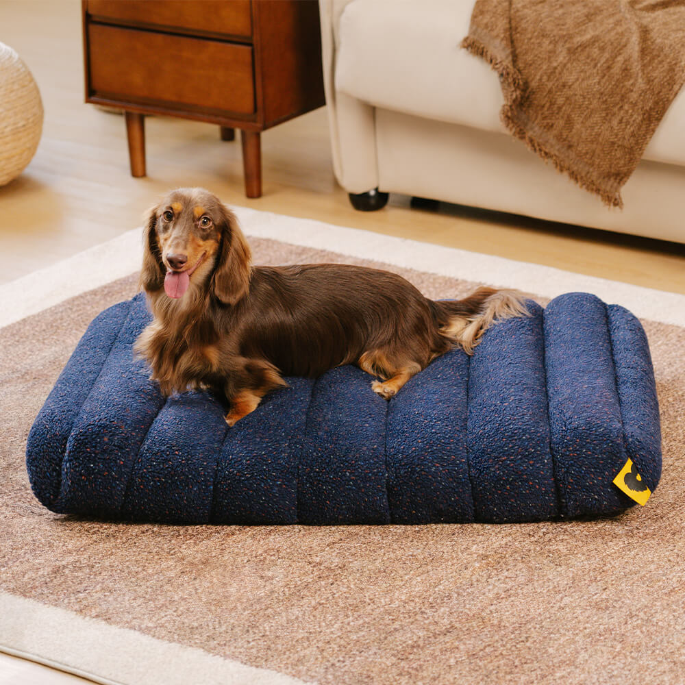 Large Washable Creamy Cosy Flat Dog Beds - Cheesecake