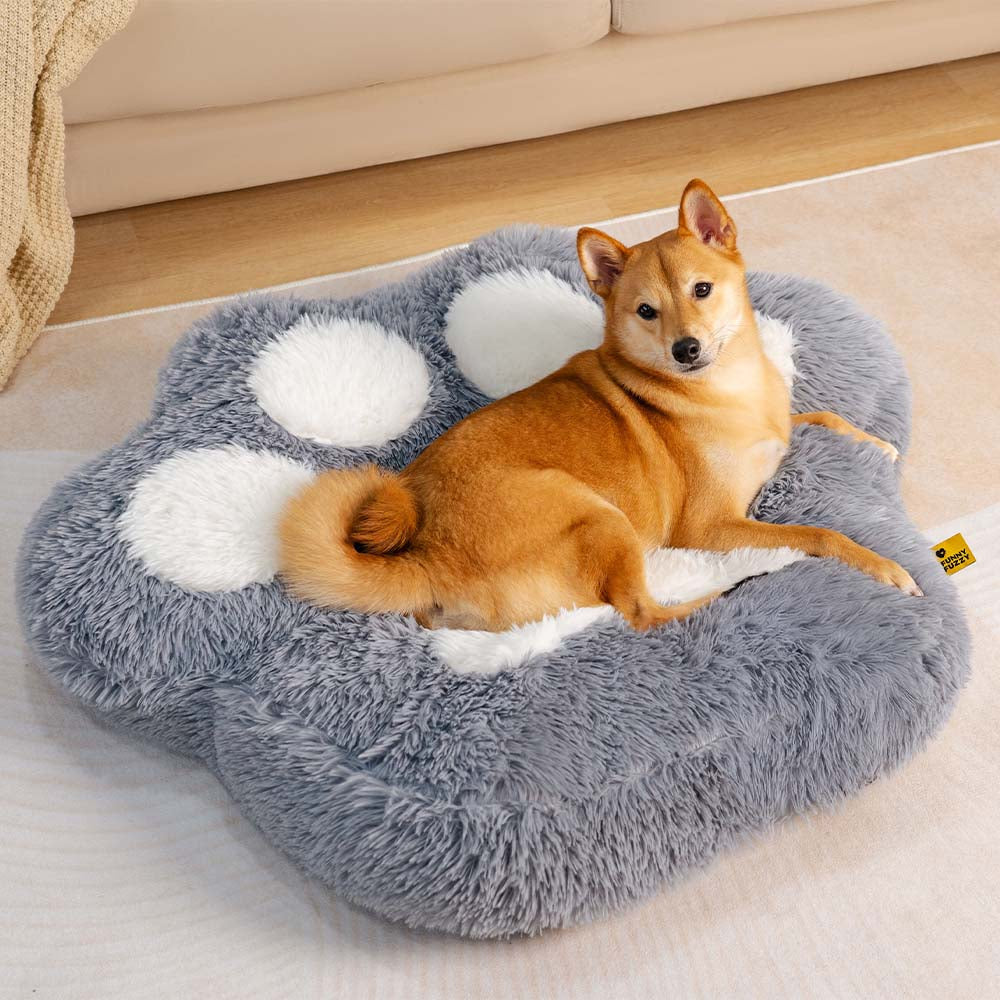 Washable Fluffy Non-Slip Cosy Dog Bed-Paw Spot