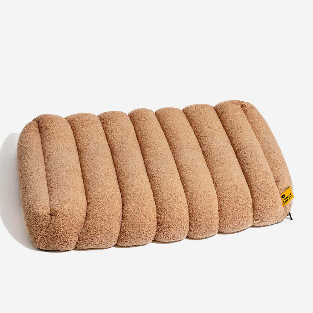 Large Washable Creamy Cosy Flat Dog Beds - Cheesecake