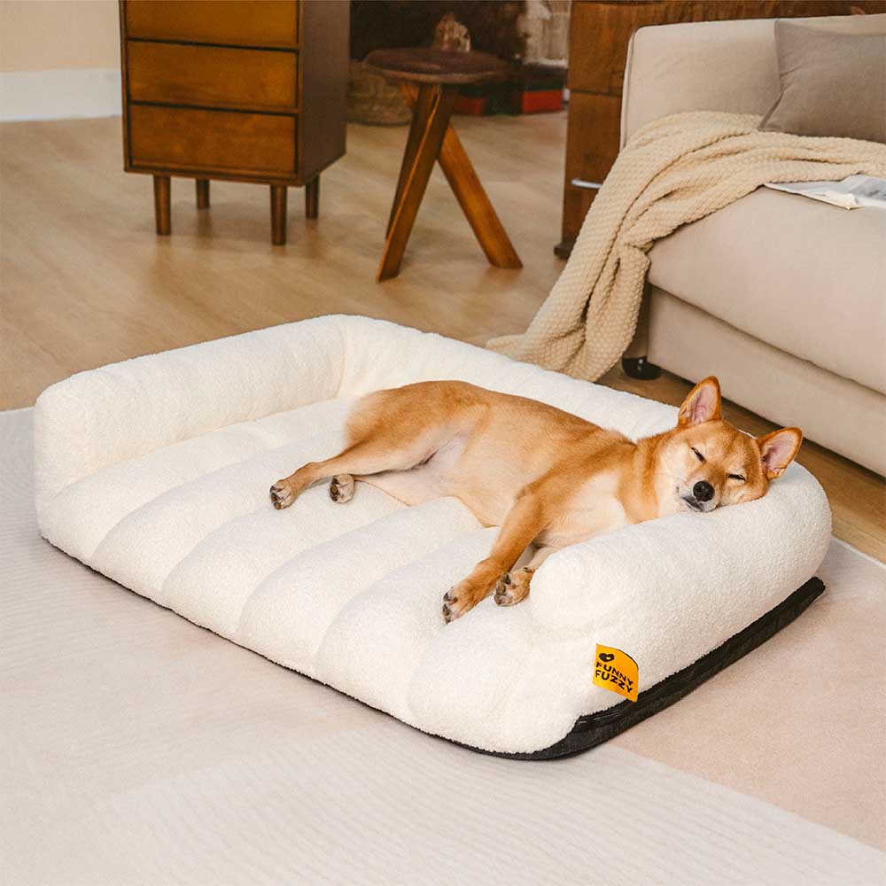 Large Soft Supportive Headrest Orthopaedic Dog Sofa Bed - Cloudy Napper