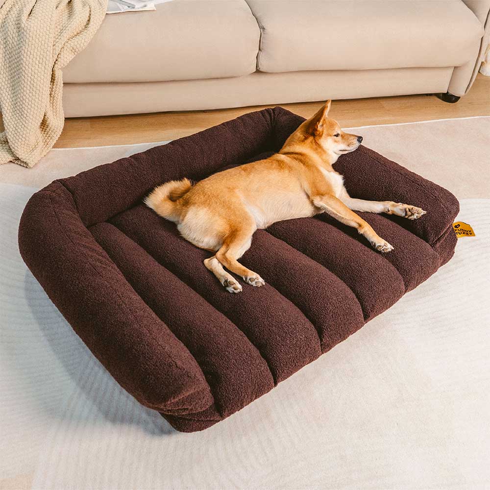 Large Soft Supportive Headrest Orthopaedic Dog Sofa Bed - Cloudy Napper