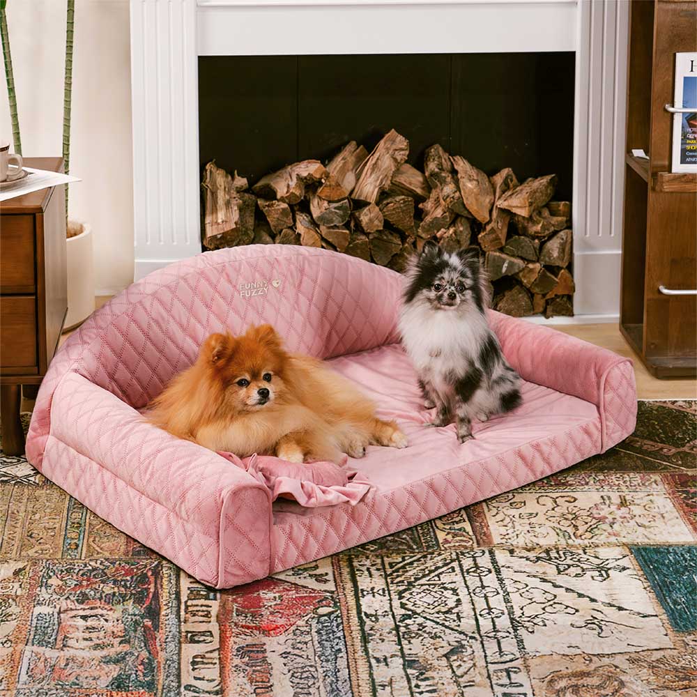 Pinky Cosy Bolster Dog Sofa Bed - Princess Lord