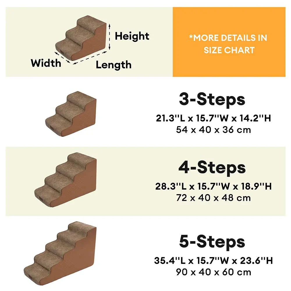Faux Leather High-Density Sponge Removable Pet Steps - LuxeStep