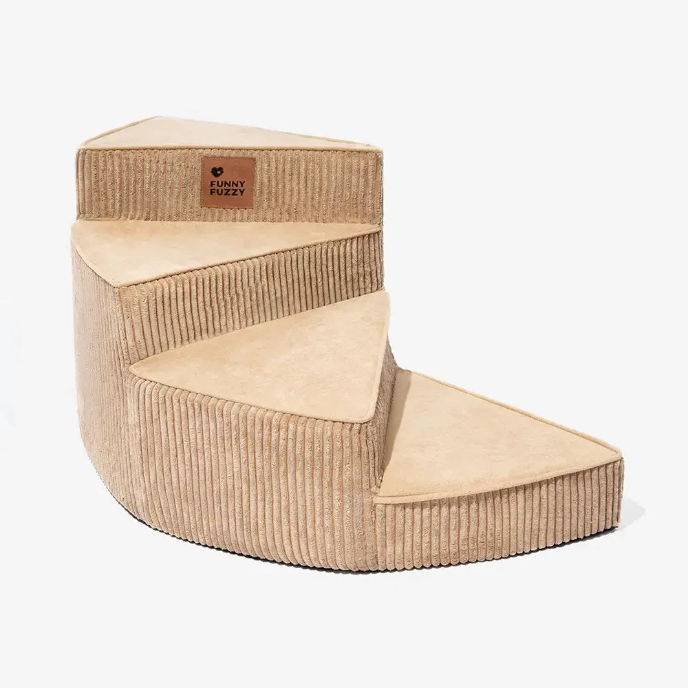 Cosy Corduroy Joint-Friendly Removable Spiral Pet Steps - CreamyStep