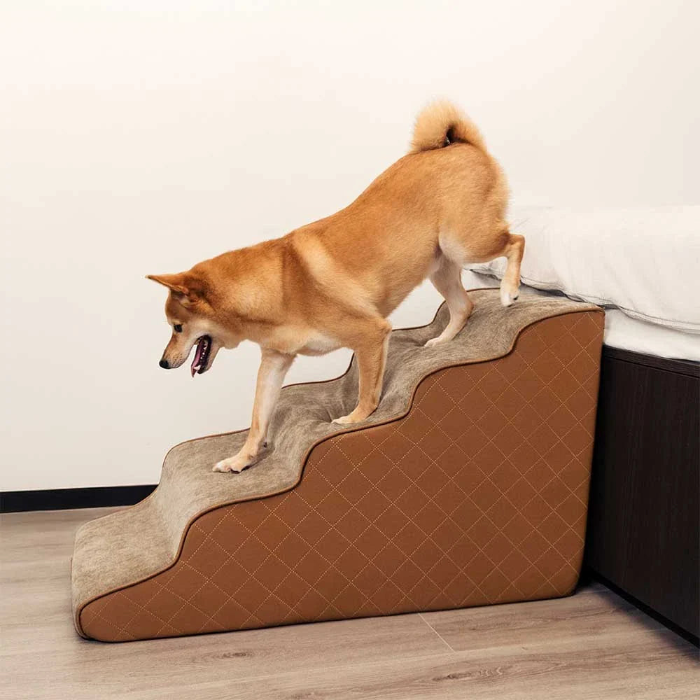Faux Leather High-Density Sponge Removable Pet Steps - LuxeStep