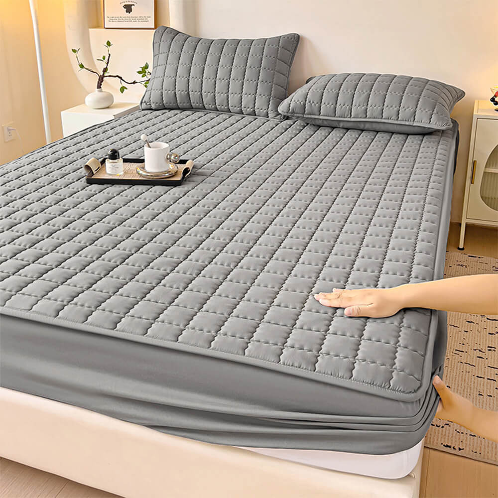 Elegant Square Breathable Waterproof Antibacterial Fitted Sheet Mattress Cover