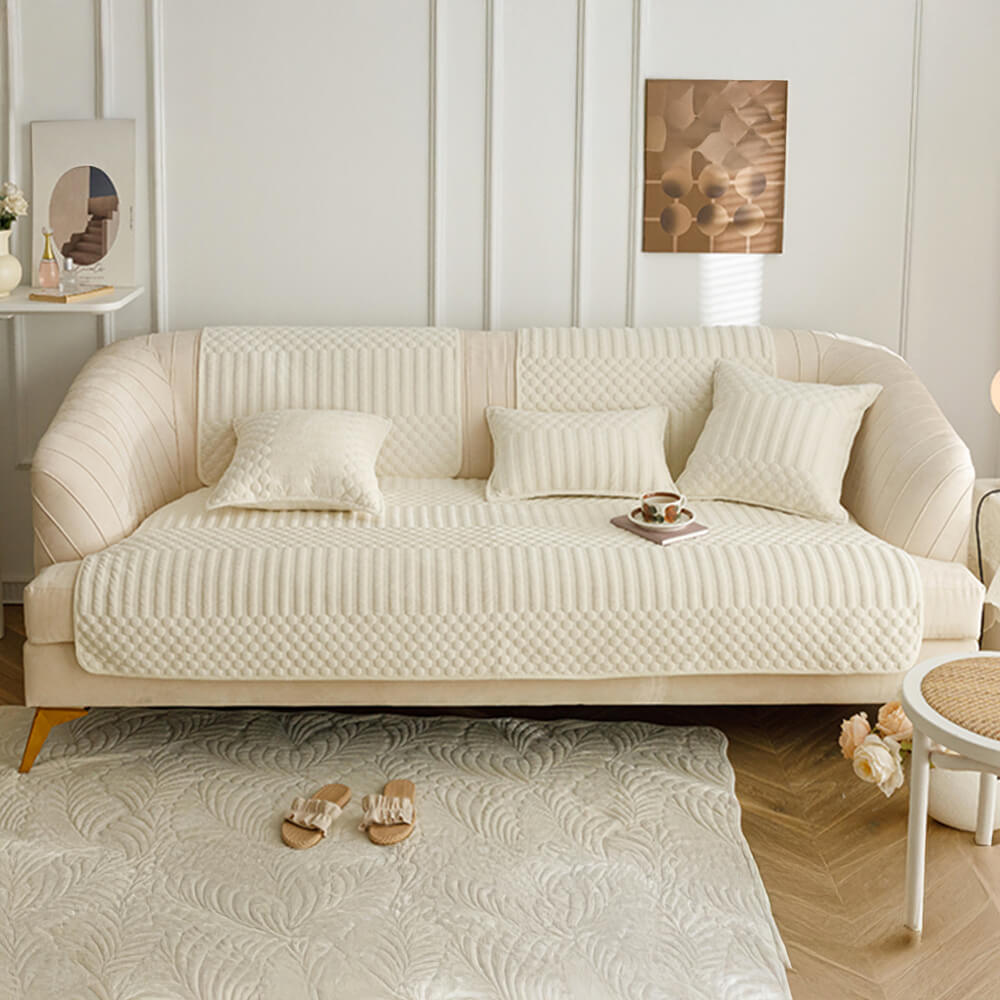 Warm Plush Vintage Non-Slip Sofa Cover