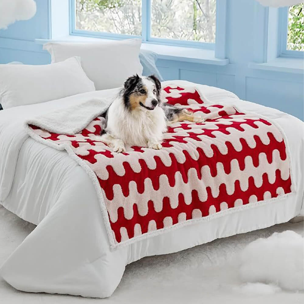 Cloud Flocked Waterproof Multi-Functional Sherpa Dog Blanket