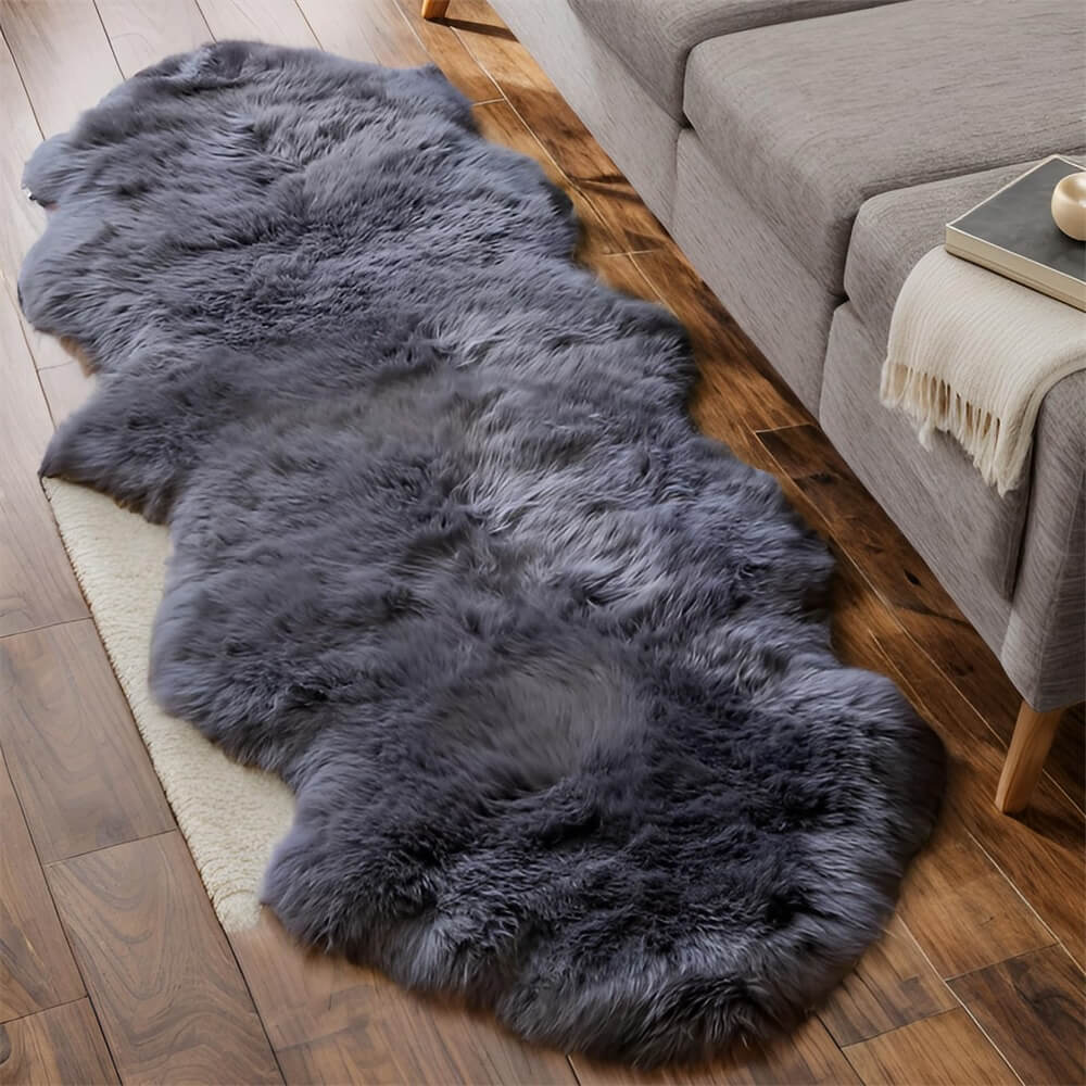 Long Plush Soft Irregular Cashmere Rug – Cosy Comfort for Your Home