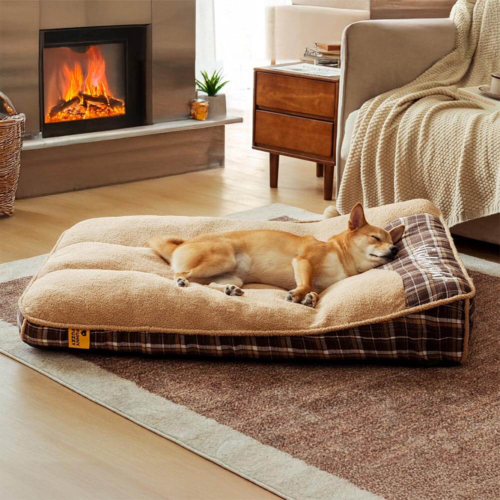 Extra Large Washable Teddy Fluffy Orthopaedic Rectangle Dog Bed - Night-night