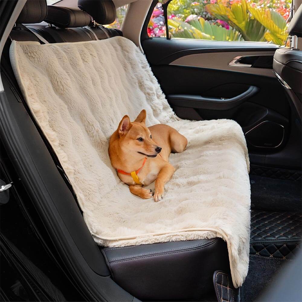 Fluffy Cosy Calming Pet Blanket Car Seat Protector Cover- Sure step