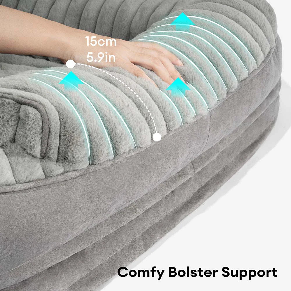 Fluffy Plush Orthopaedic Washable Bolster Dog Bed - ComfyPaws