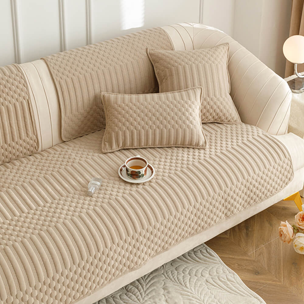 Warm Plush Vintage Non-Slip Sofa Cover