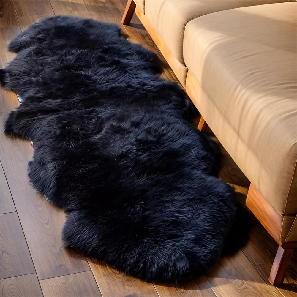 Long Plush Soft Irregular Cashmere Rug – Cosy Comfort for Your Home