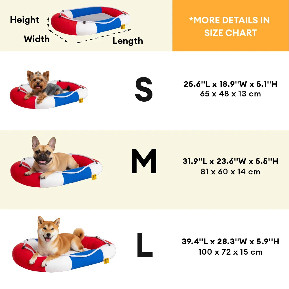 Summer Cooling Waterproof Boat-Shaped Pet Bed with Pillow – Chill Raft