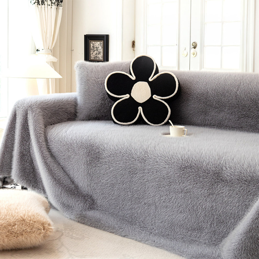 Luxury Skin-Friendly Long Faux Fur One-Piece Multi Functional Sofa Cover