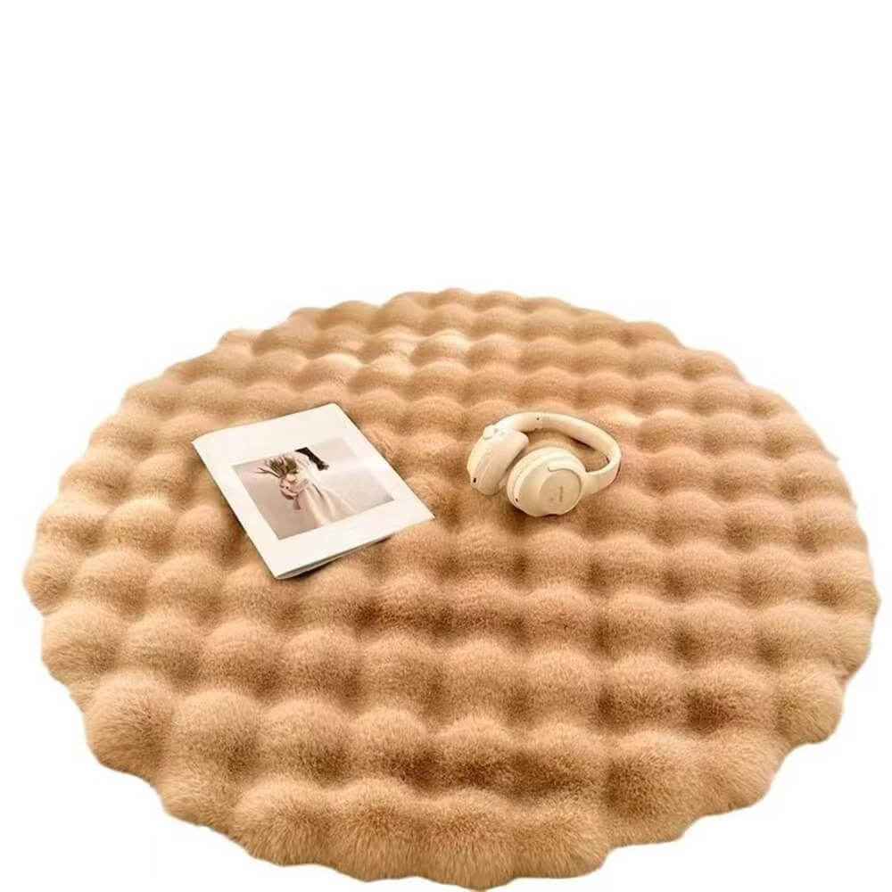 Creamy Style Chunky Round Plush Rug