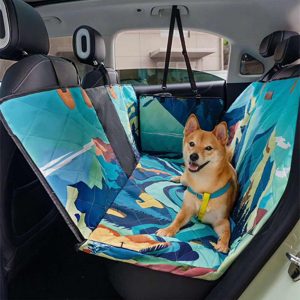 Areca Palm Print Waterproof Dog Car Back Seat Cover - Tropical Charm