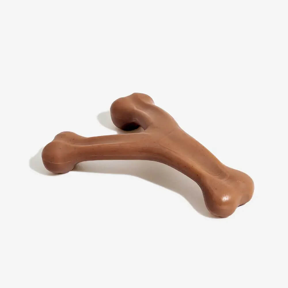 Teething Bones Dog Chew Toy - Bacon-Flavoured