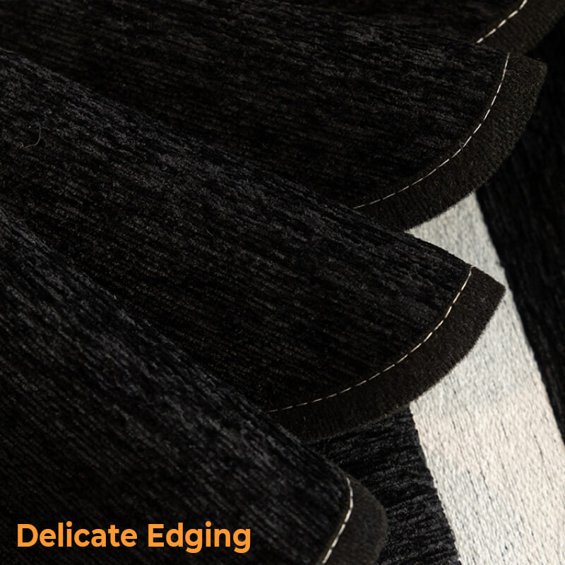Classic Black Irregular-Shaped Chenille Anti-Scratch Non-Slip Sofa Cover