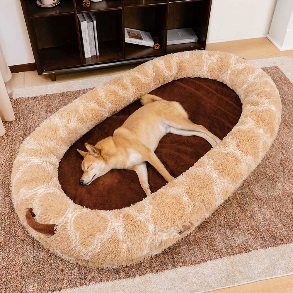 Luxury Super Large Sleep Deeper Oval Bed Human Dog Bed