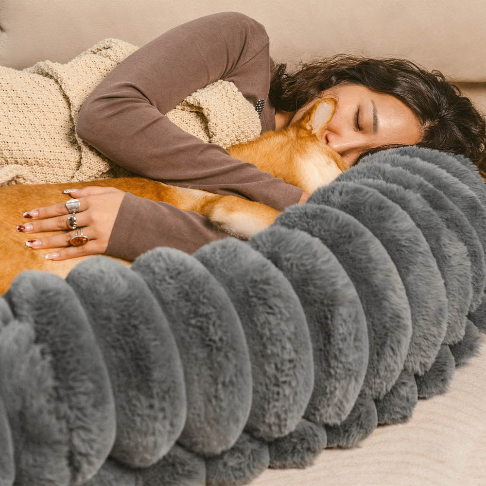 Classic Fluffy Super Large Donut Human Dog Bed - Cuddle Cradle