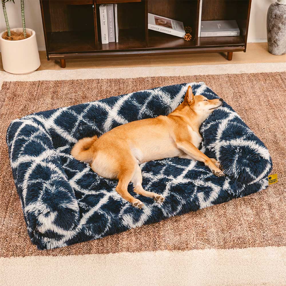 Classic Plaid Orthopaedic Bolster Dog Sofa Bed - Cosy Comfort